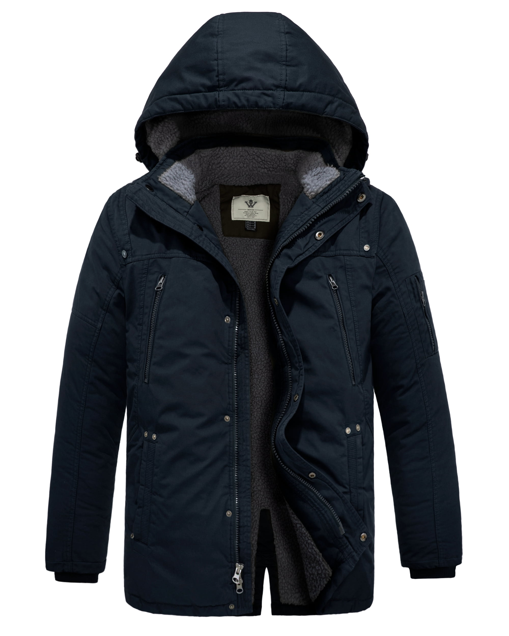 WenVen Men's Big and Tall Winter Coat Warm Puffer Coat Hooded Windproof