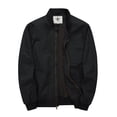 thumbnail image 1 of WenVen Men's Bomber Jacket Spring Coat Lightweight Long Sleeve Windproof Work Outerwear Black L, 1 of 12