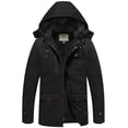 thumbnail image 1 of WenVen Men's Coat Winter Puffer Coats Fleece Parka Jackets Winter Outerwear Coat Black L, 1 of 7