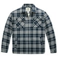 thumbnail image 1 of WenVen Men's Flannel Plaid Slim Fit Long Sleeve Shirt with Front Pockets（Navy,S), 1 of 7