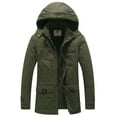 WenVen Men's Puffer Coat Winter Jacket Insulated Winter Coat with Hood Green L