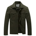 thumbnail image 1 of WenVen Men's Spring Cotton Jacket Lightweight Canvas Work Coat Green XL, 1 of 8