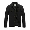 thumbnail image 1 of WenVen Men's Spring Jacket Lightweight Long Sleeve Work Coat Black L, 1 of 8