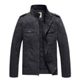 thumbnail image 1 of WenVen Men's Spring Lightweight Cotton Jacket Long Sleeve Utility Work Jacket Gray L, 1 of 8