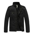 thumbnail image 1 of WenVen Men's Spring Work Jacket Canvas Utility Jacket Black 2XL, 1 of 8