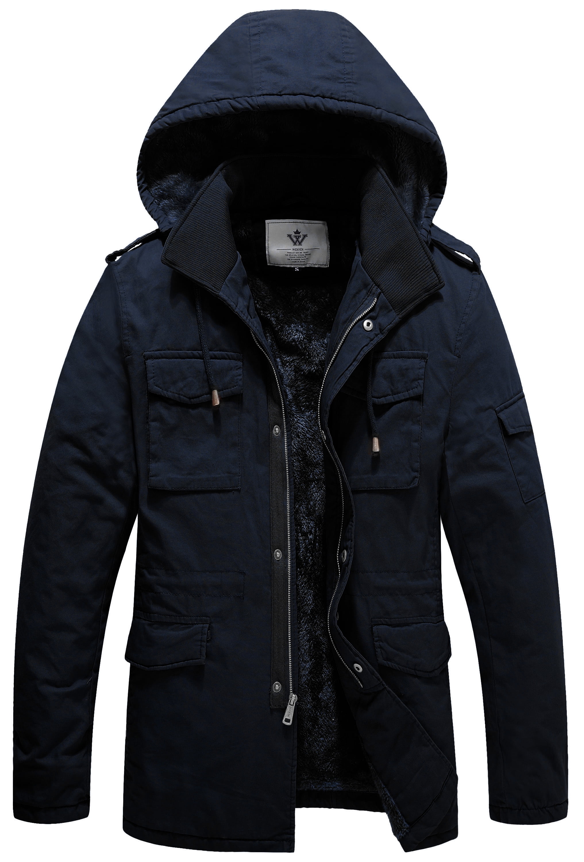 WenVen Men's Weatherproof Winter Coat, Cotton Parka, Thicken Hooded ...