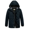 thumbnail image 1 of WenVen Men's Winter Coat Hooded Puffer Jacket Warm Windproof Insulated Parka Navy L, 1 of 12