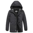 thumbnail image 1 of WenVen Men's Winter Coat Hooded Puffer Jacket Windproof Ski Outerwear Snow Parka Gray 2XL, 1 of 12