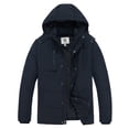 thumbnail image 1 of WenVen Men's Winter Coat Puffer Jacket Thicken Hooded Waterproof Coat Blue L, 1 of 12
