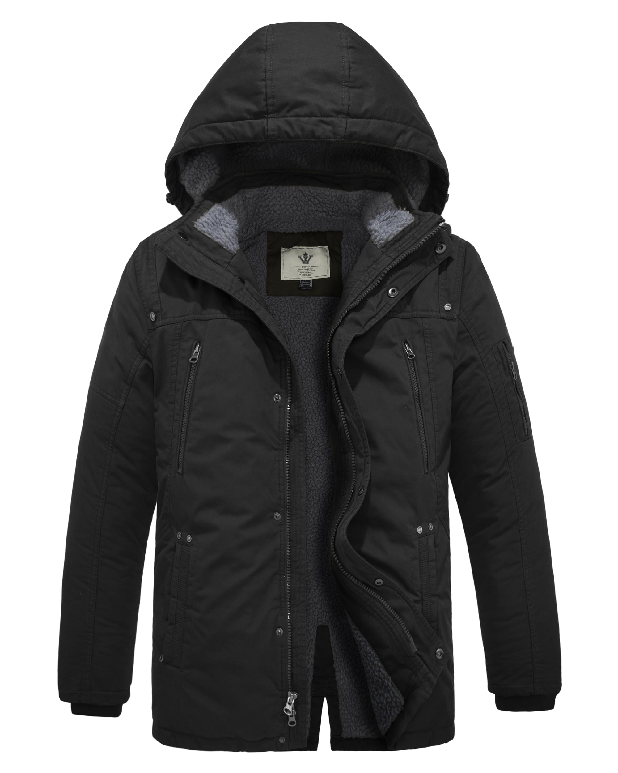 WenVen Men's Winter Parka Jacket Windproof Puffer Coat Warm Hooded ...