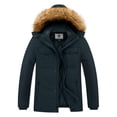 thumbnail image 1 of WenVen Men's Winter Warm Coat Puffer Jacket with Removable Windproof Hood Navy 2XL, 1 of 11