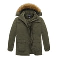 thumbnail image 1 of Soularge Men's Big and Tall Puffer Coat Winter Jacket Windproof Warm Parka with Removable Hood Army Green 7X, 1 of 12