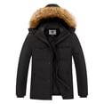 thumbnail image 1 of WenVen Men's Winter Warm Coat Puffer Jacket Thicken Long Sleeve Waterproof Parka Black L, 1 of 10