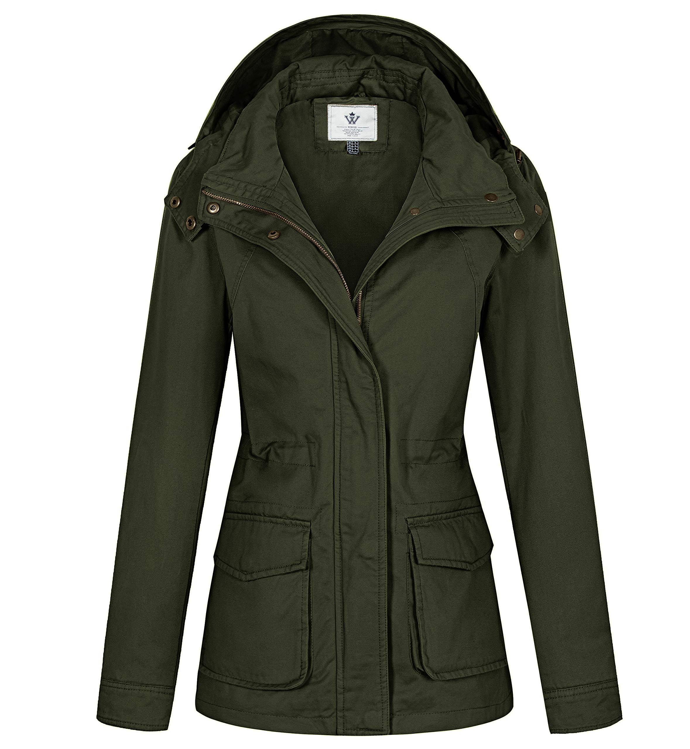 WenVen Women s Classic Military Trench Coat Black Kuwait Ubuy