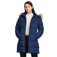 thumbnail image 1 of WenVen Women's Insulated Winter Coat Winter Puffer Jacket Warm Windproof with Detachable Hood Navy L, 1 of 11