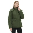 thumbnail image 1 of WenVen Women's Plus Size Coats Hooded Puffer Jacket Recycled Winter Coat Green 3XL, 1 of 10