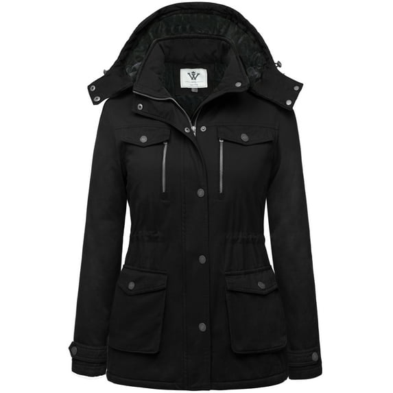 WenVen Women's Plus Size Puffer Jacket Quilted Winter Coat Warm Hooded Winter Jacket Black 3XL