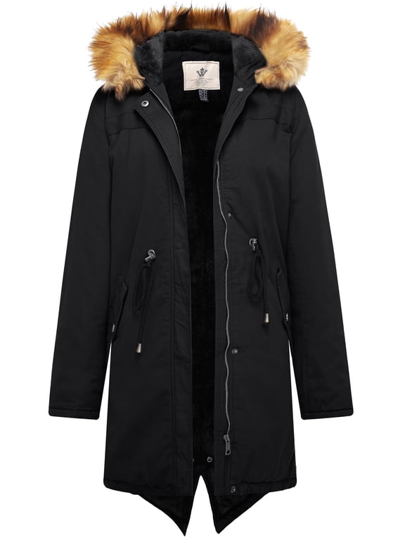 Women's Puffer Jacket Hooded Winter Coat Warm Windproof Quilted Coat Black 2XL