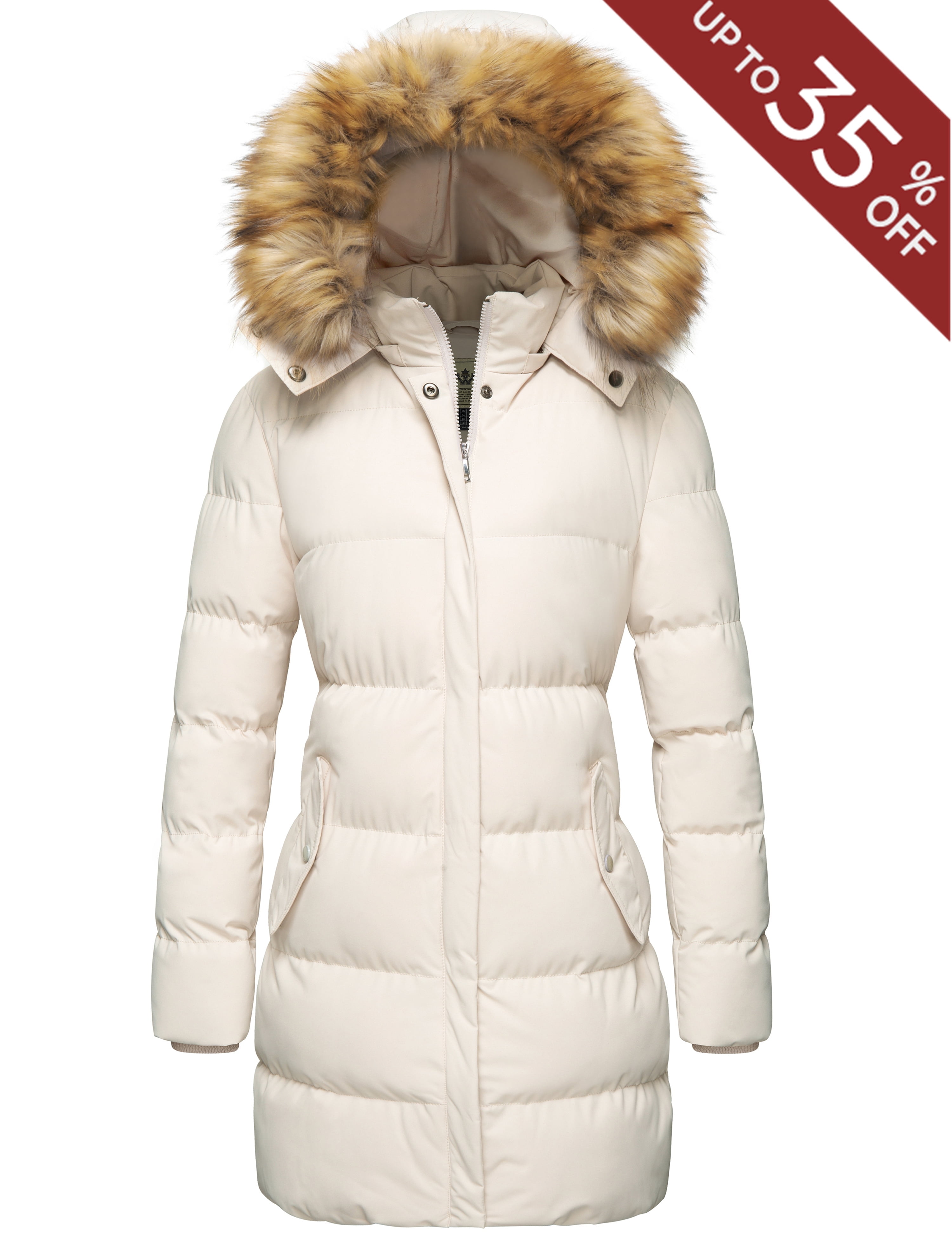 WenVen Women's Long Winter Puffer Coat with Hood, Waterproof, Warm ...