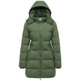 thumbnail image 1 of WenVen Women's Puffer Jacket Warm Winter Puffer Coat Hooded Waterproof Jacket Green S, 1 of 8