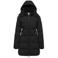 thumbnail image 1 of WenVen Women's Winter Coat Thicken Puffer Jacket Hooded Waterproof Jacket Black M, 1 of 8