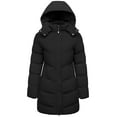 thumbnail image 1 of WenVen Women's Winter Coat Warm Puffer Jacket Hooded Winter Jacket with Hood Black L, 1 of 8