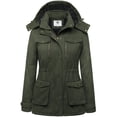 thumbnail image 1 of WenVen Women's Winter Coat Warm Puffer Jacket Windproof Hooded Winter Jacket Green L, 1 of 8