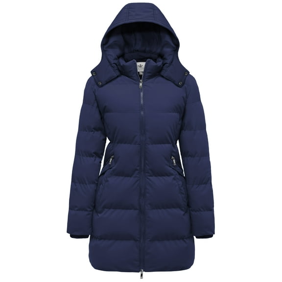 WenVen Women's Winter Coat Windproof Puffer Coat Winter Puffer Jacket Navy M