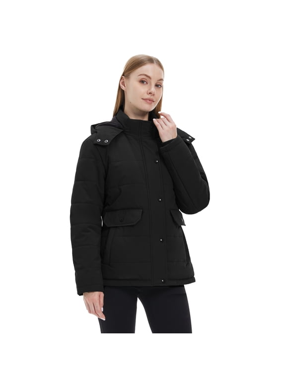 Women's Winter Coats Warm Winter Jacket Insulated Winter Puffer Coat Black M