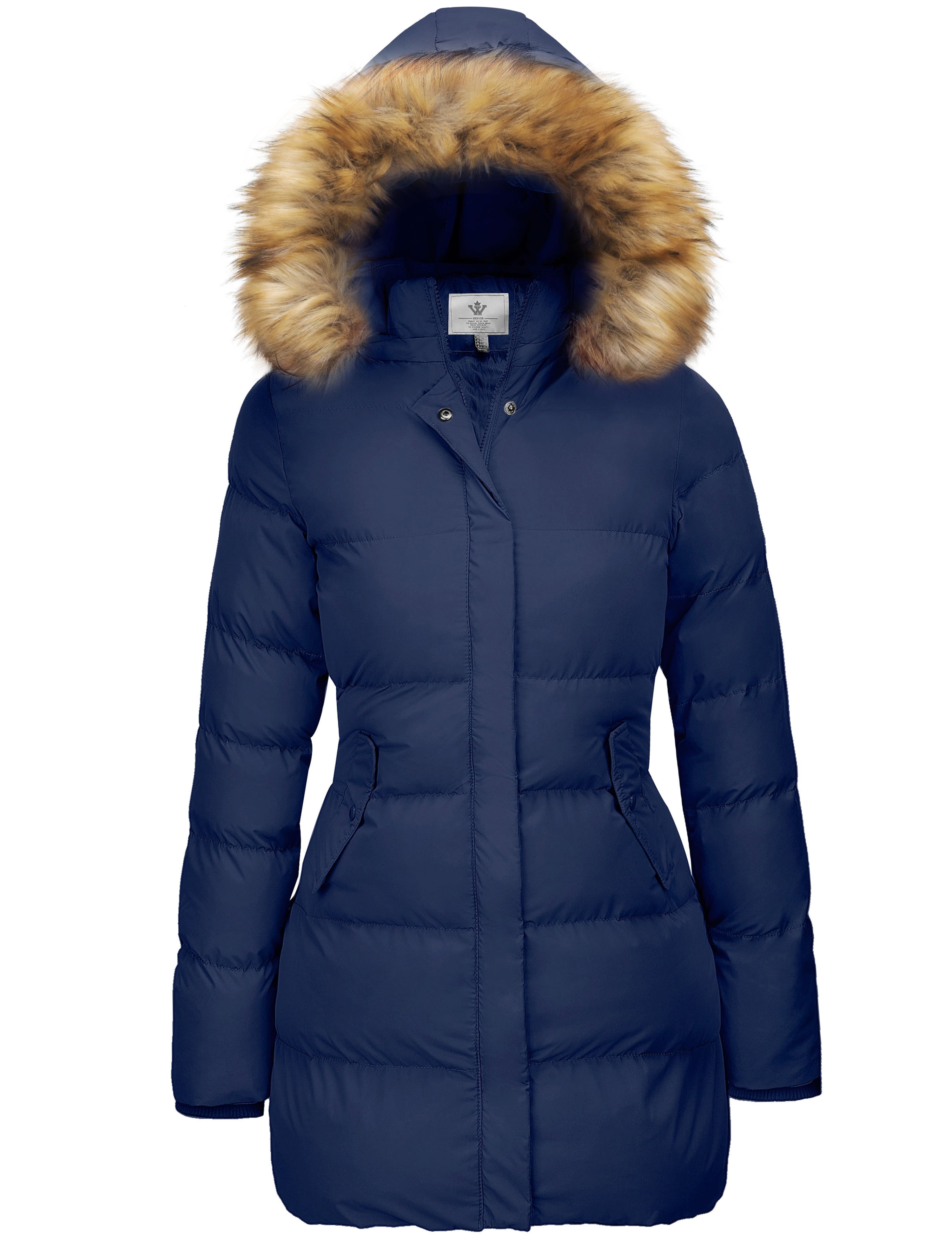 WenVen Women's Winter Cotton Puffer Coat Warm Waterproof Long Sleeve