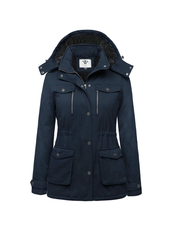 Women's Winter Jacket Windrproof Winter Coat Warm Puffer Jacket Blue M