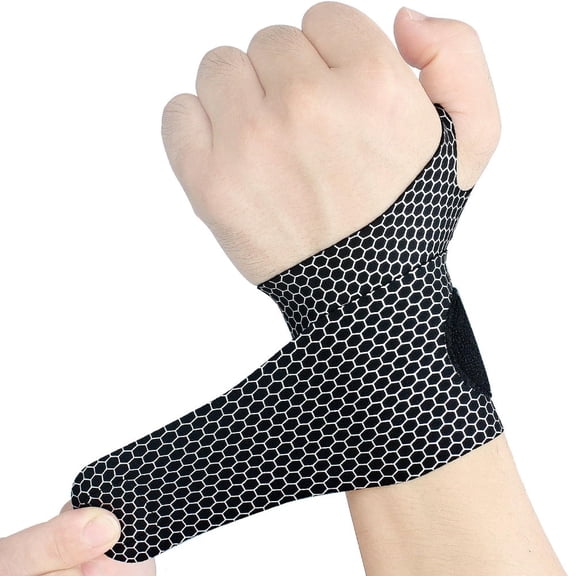 Wenbo 2 Pack Honeycomb Mesh Wrist Support Braces, Adjustable Breathable Compression Wrist Straps for Sports Gym Typing