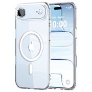 Wenbo Clear Magnetic Phone Case for iPhone 17 Air, MagSafe Compatible Shockproof Transparent Protective Cover with Raised Camera Frame