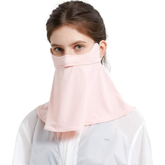 Wenbo Full Face Ice Silk Sun Protection Mask, Breathable Perforated UV Block Face Cover with Adjustable Strap