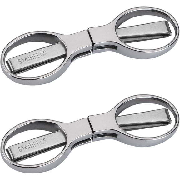 Wenbo Portable Folding Stainless Steel Mini Scissors 2 Pack, Compact Travel Pocket Cutter for Craft, Fishing, Thread Cutting