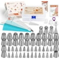 thumbnail image 1 of Wenburg Russian Piping Tips Set 100pcs - Icing Tips for Cake Decorating and Cupcake Decorating Kit - 52 Tips - Flower Piping Tips, Large Ball Icing and Small Numbered Frosting Tips, Filling Nozzle, 1 of 1