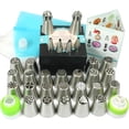 thumbnail image 1 of Wenburg Russian Piping Tips Set - Cupcake Decorating Kit - 25 Large & 4 Small Nozzles (incl. Leaf attachments), 3 Adapters, 1 Silicone and 30 Disposable Piping Bags, Manual (Deluxe), 1 of 5