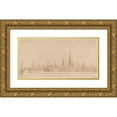thumbnail image 1 of Wenceslaus Hollar 24x14 Gold Ornate Framed and Double Matted Museum Art Print Titled - View of Antwerp, 1 of 4