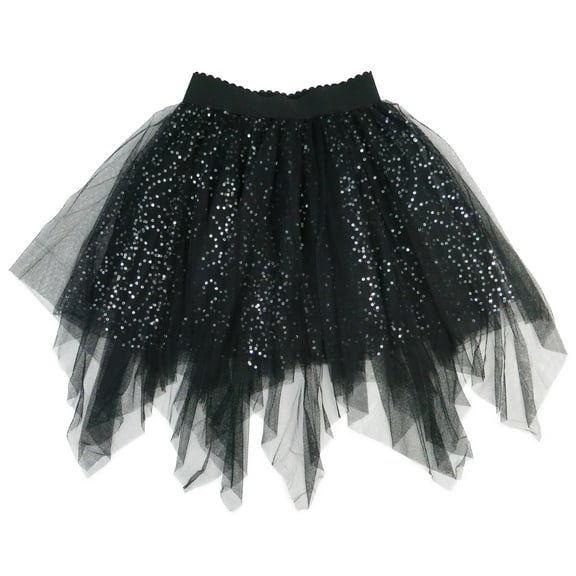 Wenchoice Black Sequins Uneven Cut Tutu Skirt Girl'S Xs(0-12M)