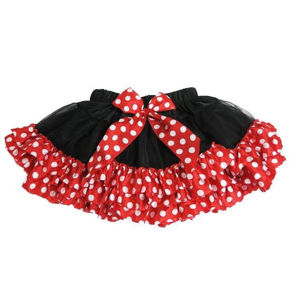 Wenchoice Black Tutu With Red-White Polka Dot Trim Girls M(2-4 Years)