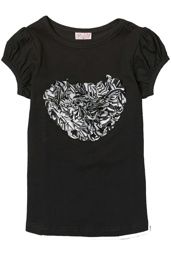 Wenchoice Black Zebra Heart Tee Girl's M(3T-4T)