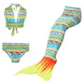 thumbnail image 1 of Wenchoice Blue Yellow Mermaid Tail 3 Pieces Swimming Suit XL(7-8Y), 1 of 1