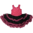 thumbnail image 1 of Wenchoice Girl'S Hot Pink & Black Rose Ruffle Dress M(3T-4T), 1 of 1