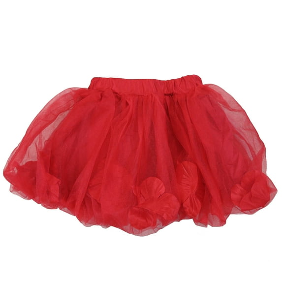 Wenchoice Girl'S Red Petal Bubble Tutu M(3T-4T)