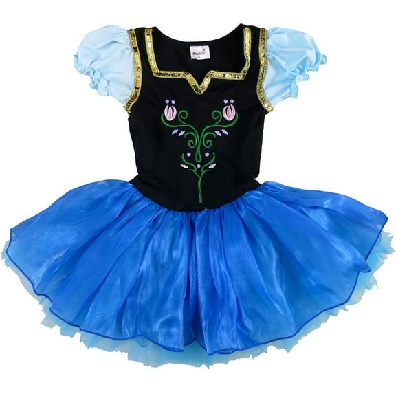 Wenchoice Girl'S Royal Blue & Black Princess Dress&nbsp; XL(7T-8T)
