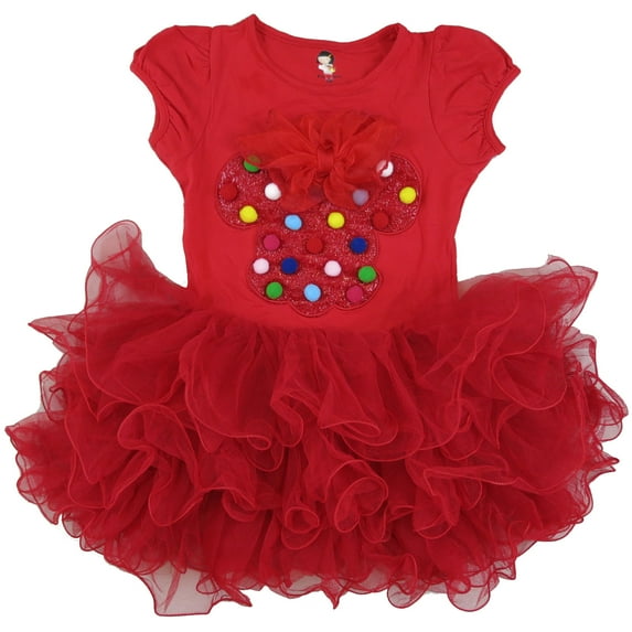 Wenchoice Girl'S Red Minnie Bow Dress XL(7Y-8Y)