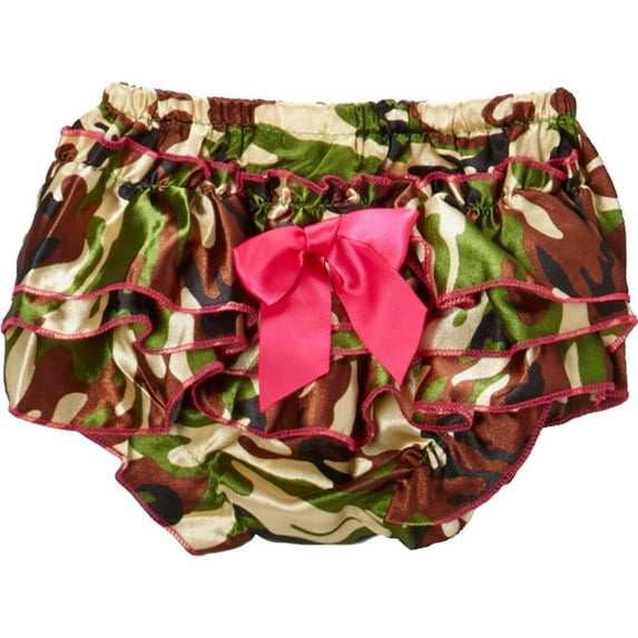 Wenchoice Girl's Green Camo Satin Bloomers - S(0M-8M)