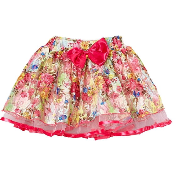 Wenchoice Girl's Hot Pink Floral Tutu - L(5T-6T)