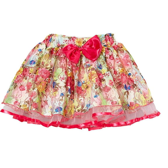 Wenchoice Girl's Hot Pink Floral Tutu - M(3T-4T)