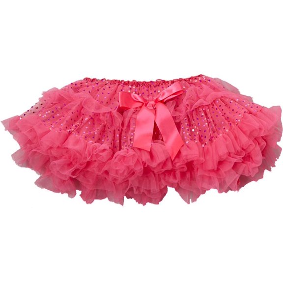 Wenchoice Girl's Hot Pink Sparkle Fluffy Pettiskirt - L(5T-6T)